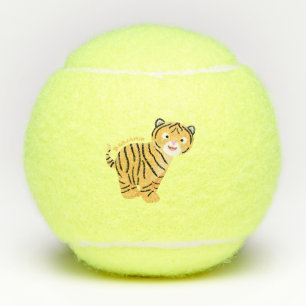 Cute happy tiger cub cartoon tennisbälle