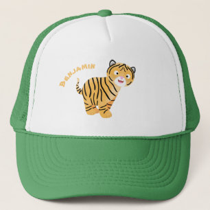 Cute happy tiger cub cartoon truckerkappe