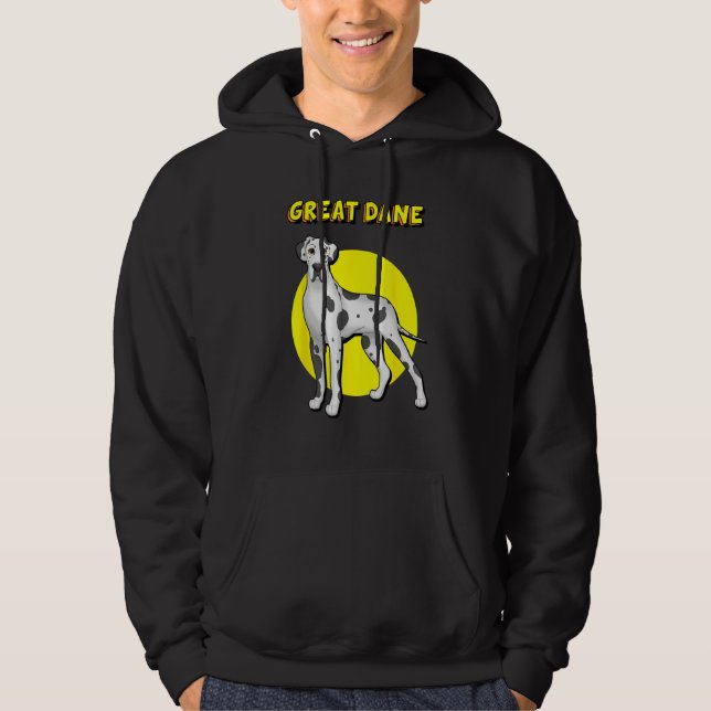 Cute Harlequin Great Dane Hoodie (Vorderseite)