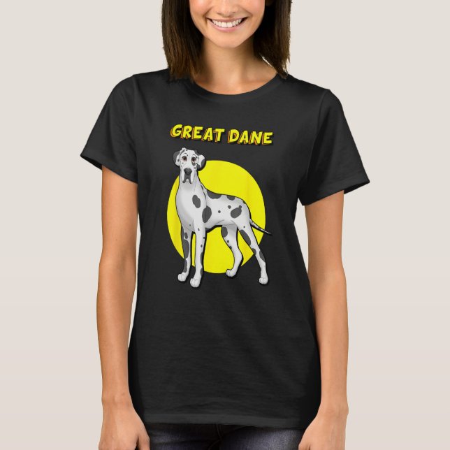 Cute Harlequin Great Dane T-Shirt (Vorderseite)