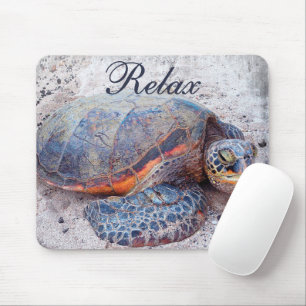 Cute Hawaiian Honu Sea Turtle Foto relax Quote Mousepad