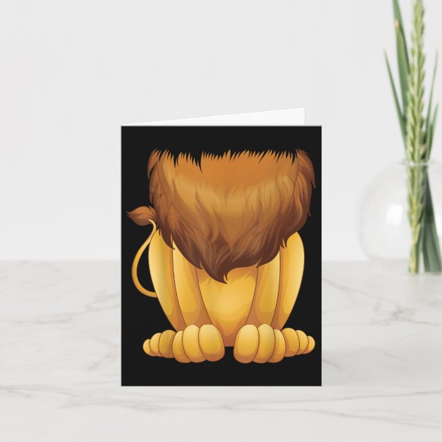 Cute Headless Lion Kostüm Halloween Funny Big Cat Karte (Vorderseite)