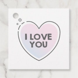 Cute heart and "i love you" text geschenkanhänger