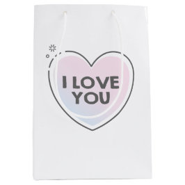 Cute heart and "i love you" text mittlere geschenktüte