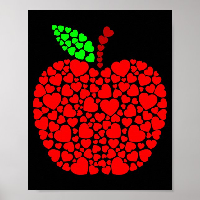 Cute Heart Apple Red Men Women Funny Valentine Gif Poster (Vorne)