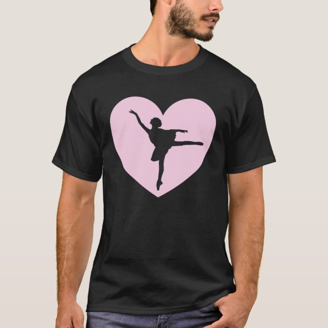 Cute Heart Ballet  Dancing Ballerina T-Shirt (Vorderseite)