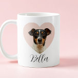 Cute Heart Black Script Custom Pet Photo Dog Lover Kaffeetasse<br><div class="desc">Cute Heart Black Script Custom Pet Photo Dog Lover Coffee Mug.

Make it yours with easy customization. Need a custom order? Just send us a message,  we’re here to help. Kindly note that response times may vary slightly due to the time difference.</div>