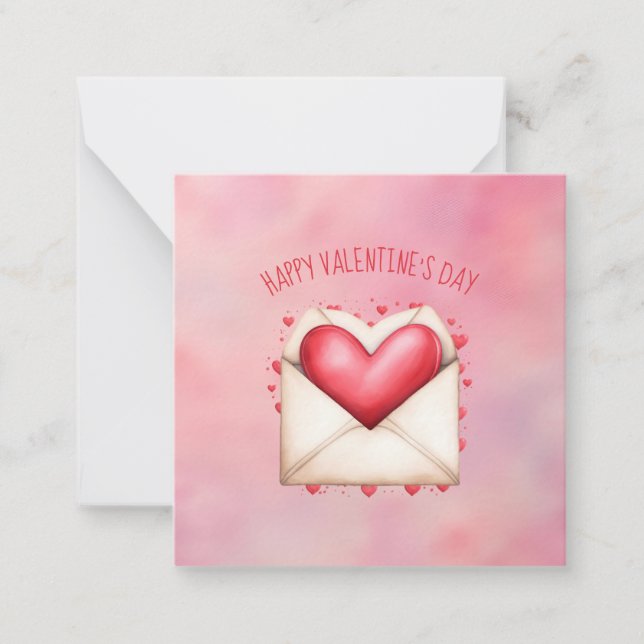Cute Heart Day Valentine's Day Cards Mitteilungskarte (Vorderseite)