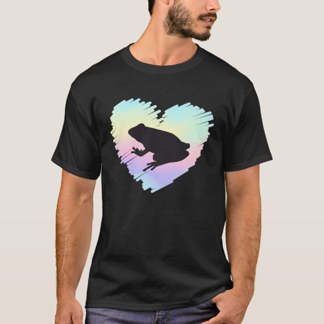 Cute Heart Frog  I Love Frogs Toad Rainbow Hunter  T-Shirt (Vorderseite)