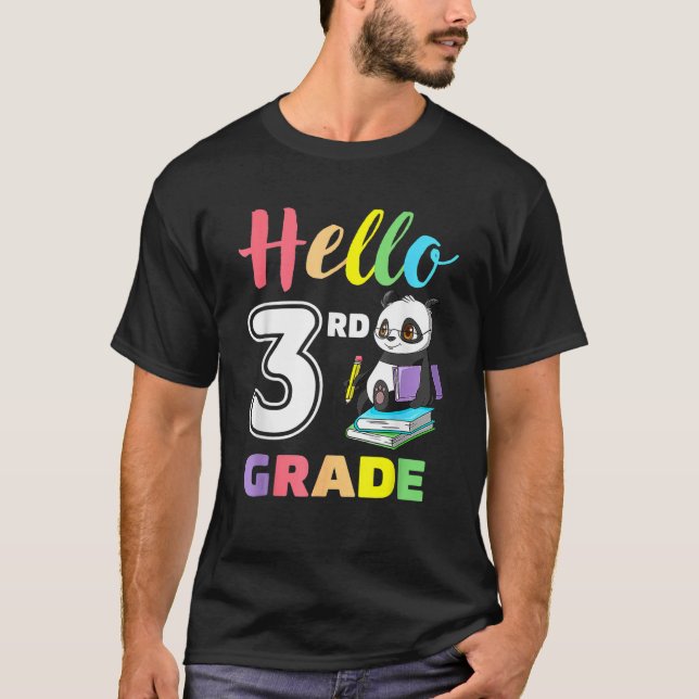 Cute Heart Hello 3rd Grade First Day Back To Schoo T-Shirt (Vorderseite)