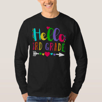 Cute Heart Hello 3rd Grade First Day Back To Schoo T-Shirt