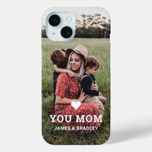 Cute HEART LOVE YOU MOM Mother's Day Photo Case-Mate iPhone Hülle (Rückseite)