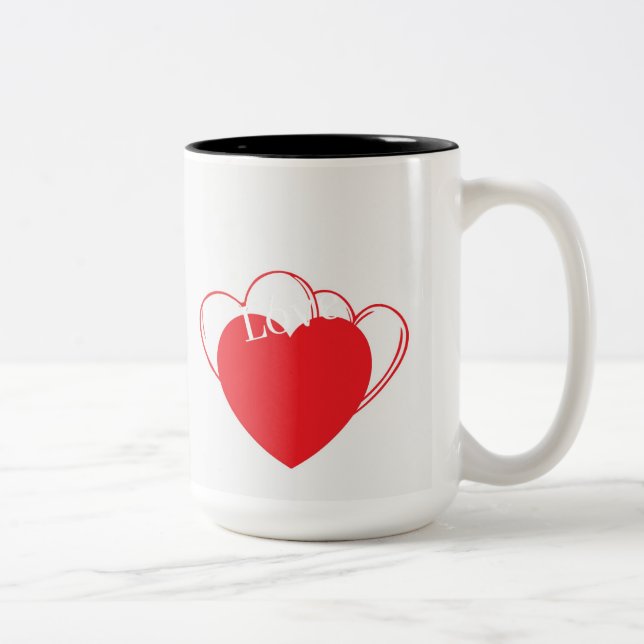 Cute Heart Mug – Love & Adorable Design Zweifarbige Tasse (Rechts)