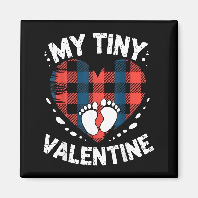 Cute Heart My Tiny Valentine Pregnancy Announcemen Magnet (Vorne)