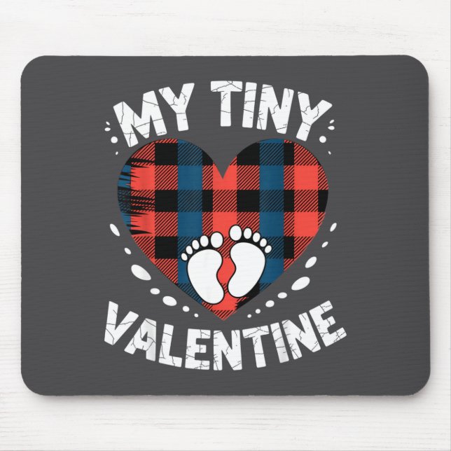 Cute Heart My Tiny Valentine Pregnancy Announcemen Mousepad (Vorne)
