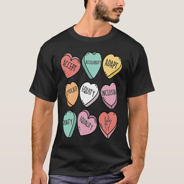 Cute Heart Valentines Day Love Special Education T T-Shirt (Vorderseite)
