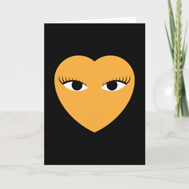 Cute Heart with Eyes Card Karte (Vorderseite)