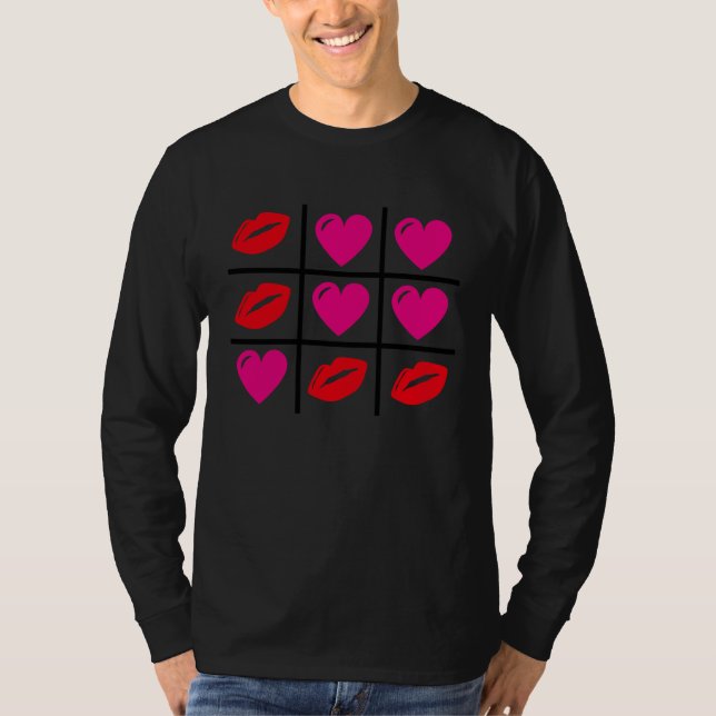 Cute Hearts & Kisses Valentines Day Romance Valent T-Shirt (Vorderseite)