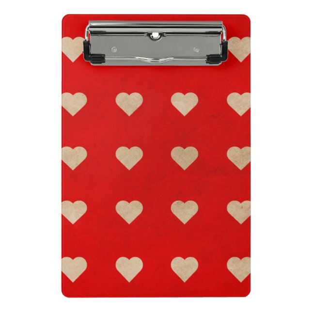 Cute Hearts on Red Background iPhone / iPad case Mini Klemmbrett (Vorderseite)