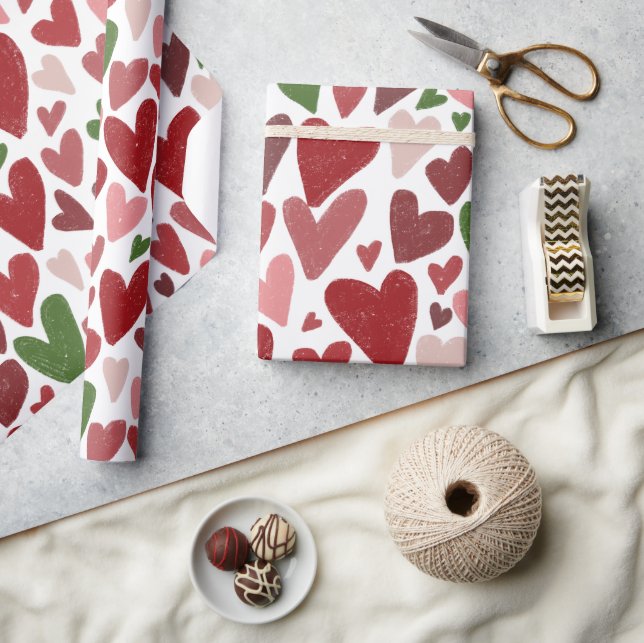 Cute hearts valentine's  day Mug Geschenkpapier (Kunsthandwerk)