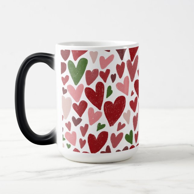 Cute hearts valentine's  day Mug Verwandlungstasse (Links)