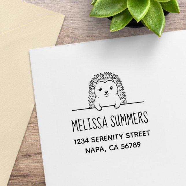Cute Hedgehog Address Gummistempel (Von Creator hochgeladen)