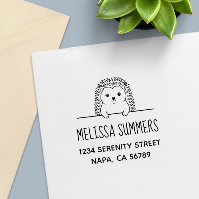 Cute Hedgehog Address Permastempel (Von Creator hochgeladen)