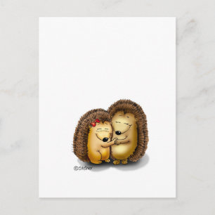 Cute Hedgehog Couple - Herr und Frau Customize Postkarte