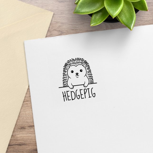 Cute Hedgehog Custom Name Gummistempel (Von Creator hochgeladen)