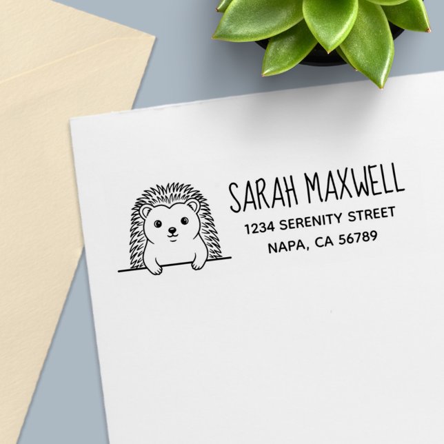Cute Hedgehog Return Address Permastempel (Von Creator hochgeladen)