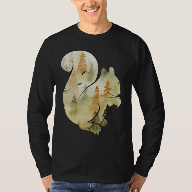 Cute Hello Fall Squirrel Autumn  Animal Leaf T-Shirt (Vorderseite)