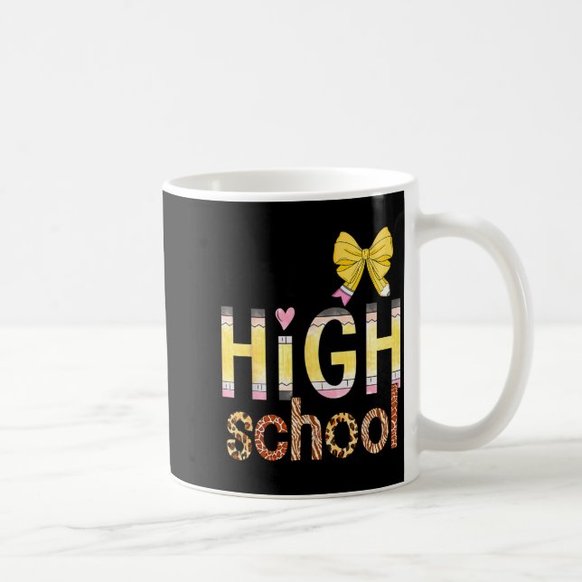 Cute Hello High School Animal Print Teacher Back T Kaffeetasse (Rechts)