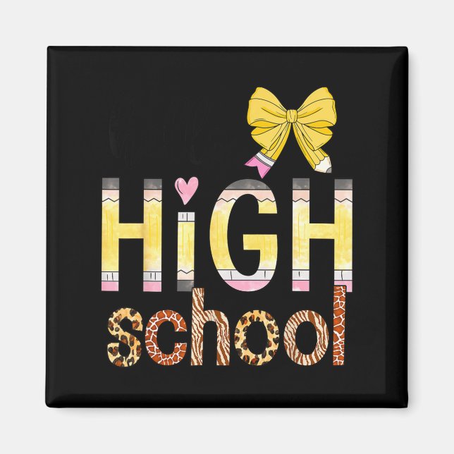 Cute Hello High School Animal Print Teacher Back T Magnet (Vorne)