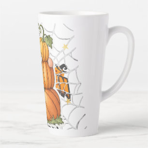 Cute Herbst-Gnom & gestapelte Kürbisse Kaffee Milchtasse