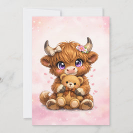 Cute Highland Cow Baby Shower Invitation Einladung
