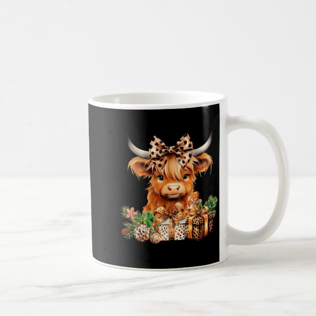 Cute Highland Cow Christmas Santa Highland Cow Lov Kaffeetasse (Rechts)