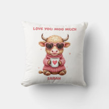 Cute Highland Cow Valentine Heart Glasses Coffee m