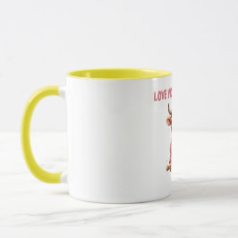 Cute Highland Cow Valentine Heart Glasses Coffee m Tasse