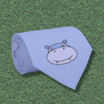 Cute Hippo Neck Tie Krawatte<br><div class="desc">For a man with humor,  get this neck tie with a cute hippo face! A funny gift for a husband or simply a friend,  he can wear it both at work and for parties or social receptions!</div>
