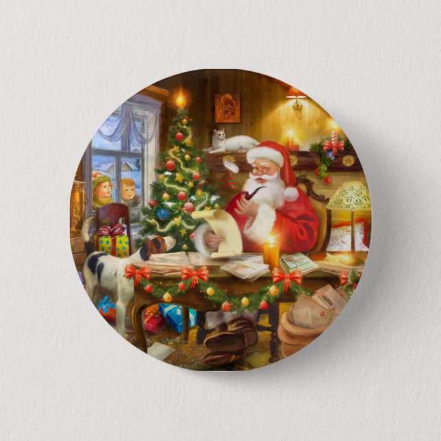 Cute holiday Christmas Button (Vorderseite)
