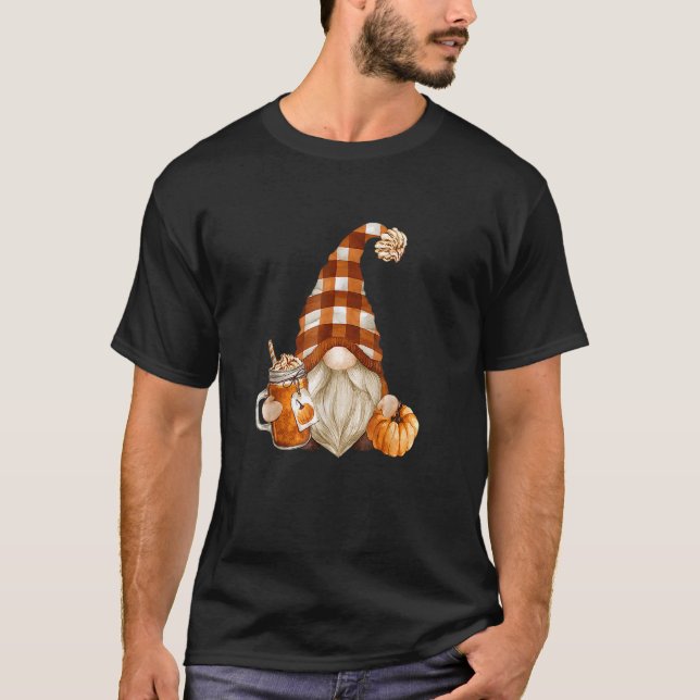 Cute Holiday Gnome For Thanksgiving With Fall Pump T-Shirt (Vorderseite)