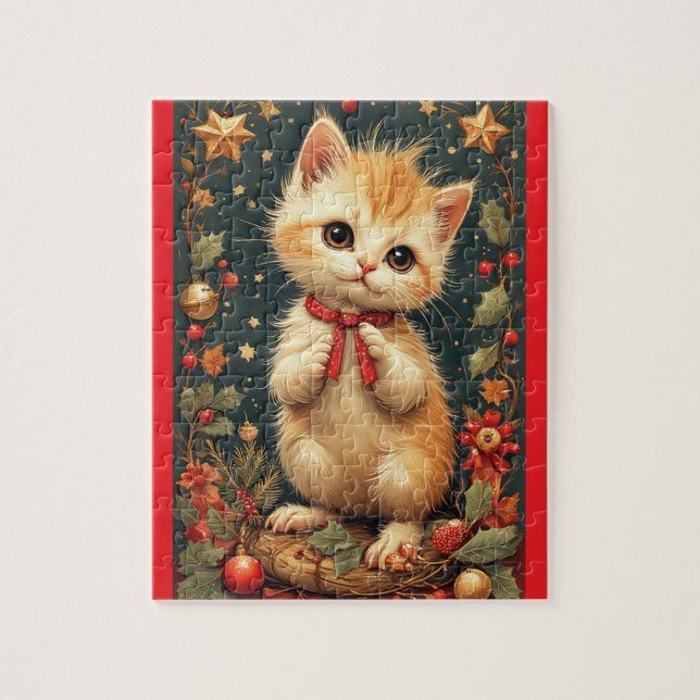 Cute Holiday Kitten  Puzzle (Vertikal)