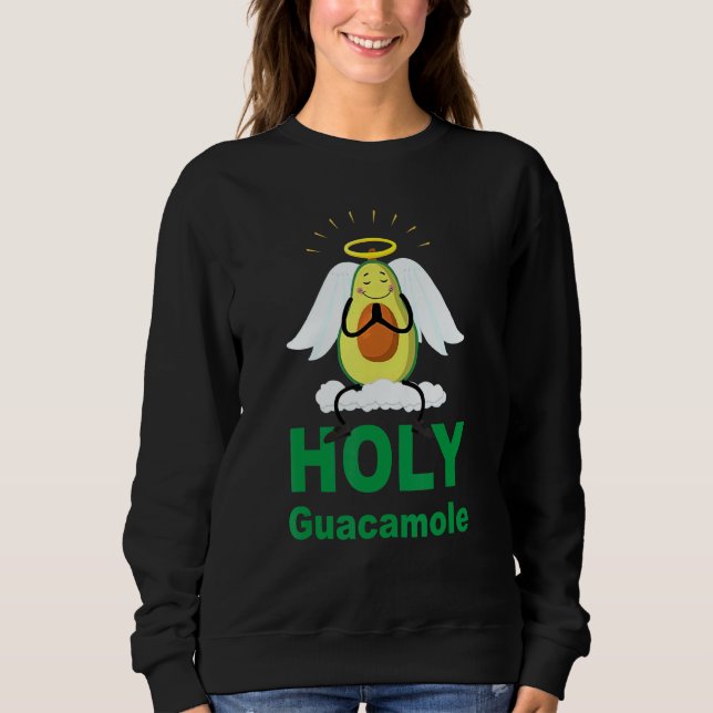Cute Holy Guacamole Avocado Angel Sweatshirt (Vorderseite)