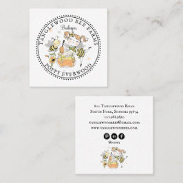 Cute Honey Bee Apiary Beekeeper Honey Products  Quadratische Visitenkarte