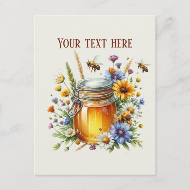 Cute honey vendors add name message  postkarte (Vorderseite)