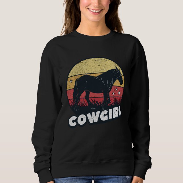 Cute Horse Cowgirl Western Horse Rider Trail Barre Sweatshirt (Vorderseite)