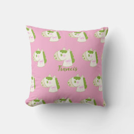 Cute Horses Personalized Pastel Throw Pillow Kissen