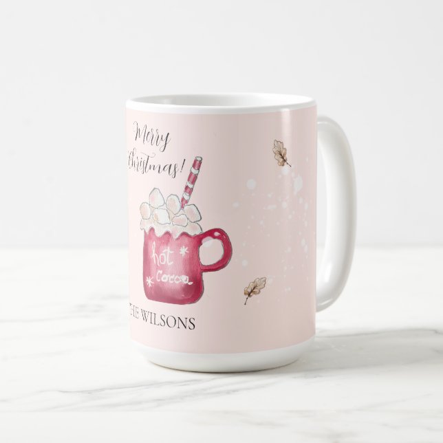 Cute Hot Cocoa Holiday Illustration Kaffeetasse (VorderseiteRechts)