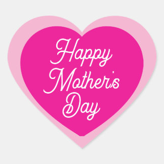  Cute Hot Pink Happy Mother's Day Herz-Aufkleber