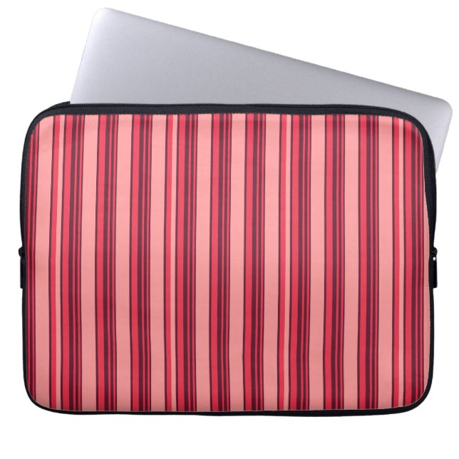 Cute hot pink stripes laptopschutzhülle (Vorderseite)